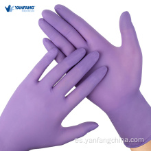 Guantes de goma de nitrilo desechable púrpura